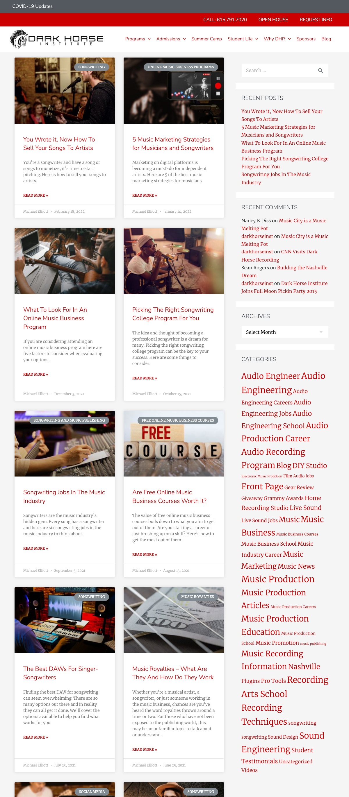 Dark Horse Institute Website Blog Portfolio Image