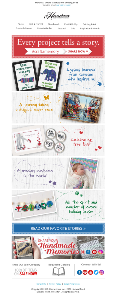 Herrschners Craft a Memory Email