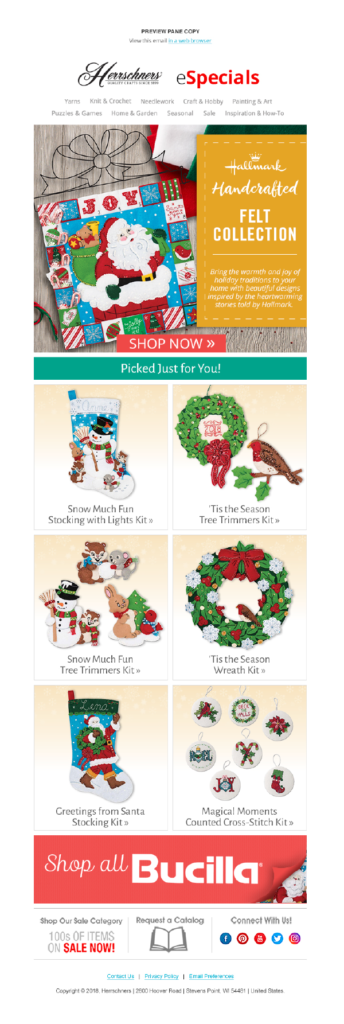 Herrschners Hallmark Handcrafted Felt Collection Email