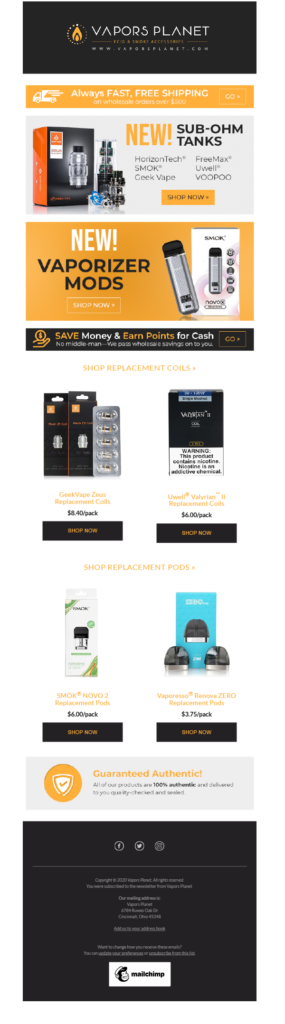 Vapors Planet New Sub-Ohm Tanks Email